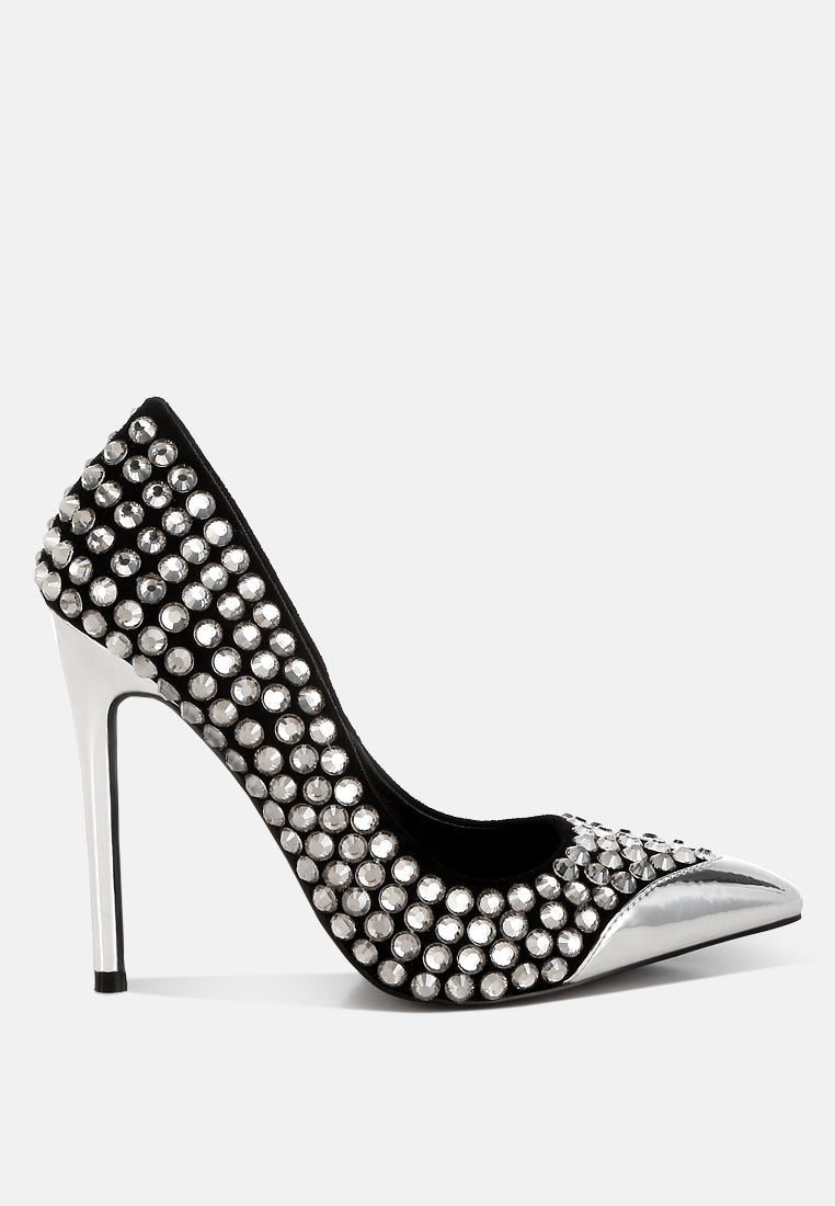 Super Fan Diamante Embellished Stiletto Pumps-5