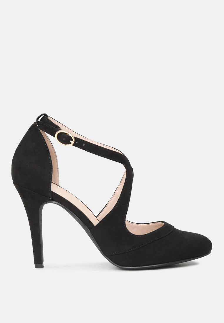 Close Toe Cross Strap Heel Sandals-5