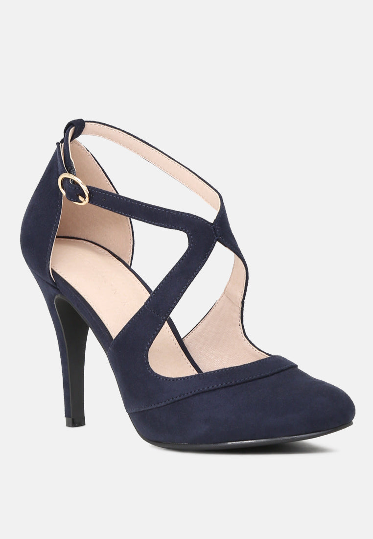 Close Toe Cross Strap Heel Sandals-1