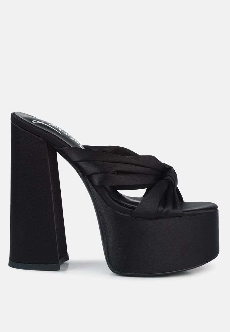 Strobing Knotted Chunky Platform Heels-6