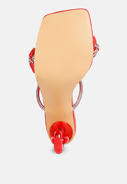 Big Plan Diamante Detail Mid Heel Sandals-4