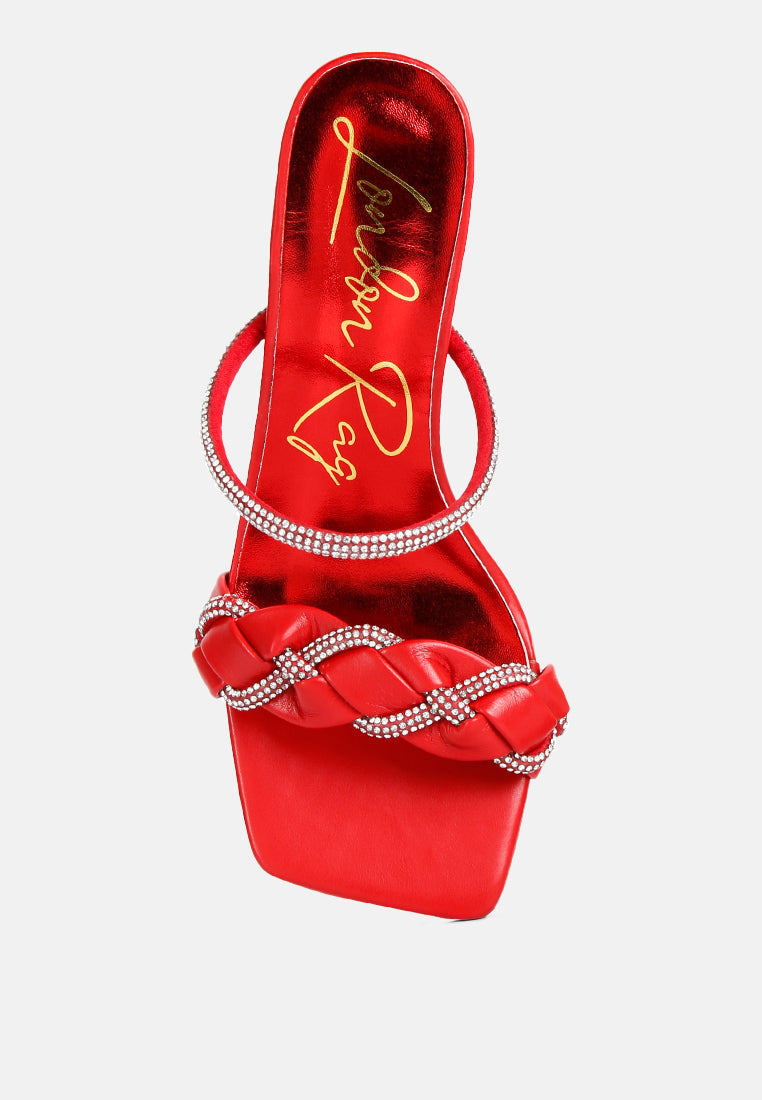Big Plan Diamante Detail Mid Heel Sandals-3
