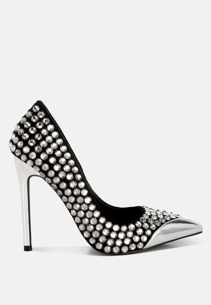 Super Fan Diamante Embellished Stiletto Pumps-5