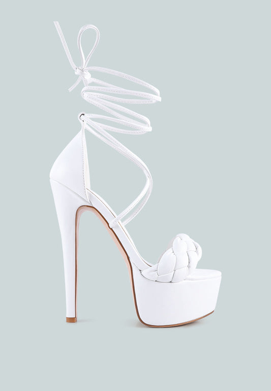 Twerk Tie-Up Braided High Platform Sandals-0