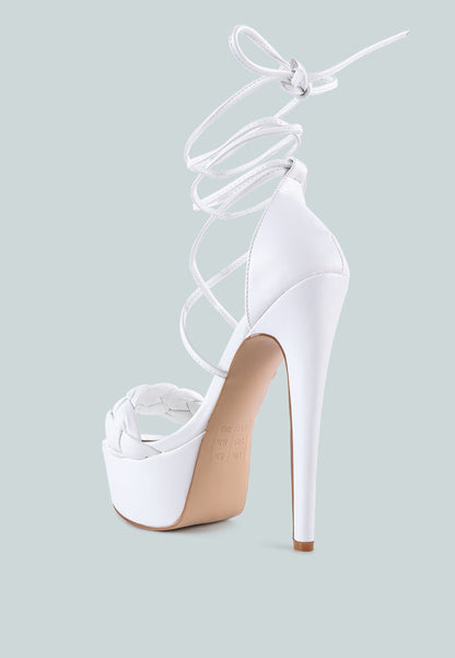 Twerk Tie-Up Braided High Platform Sandals-2