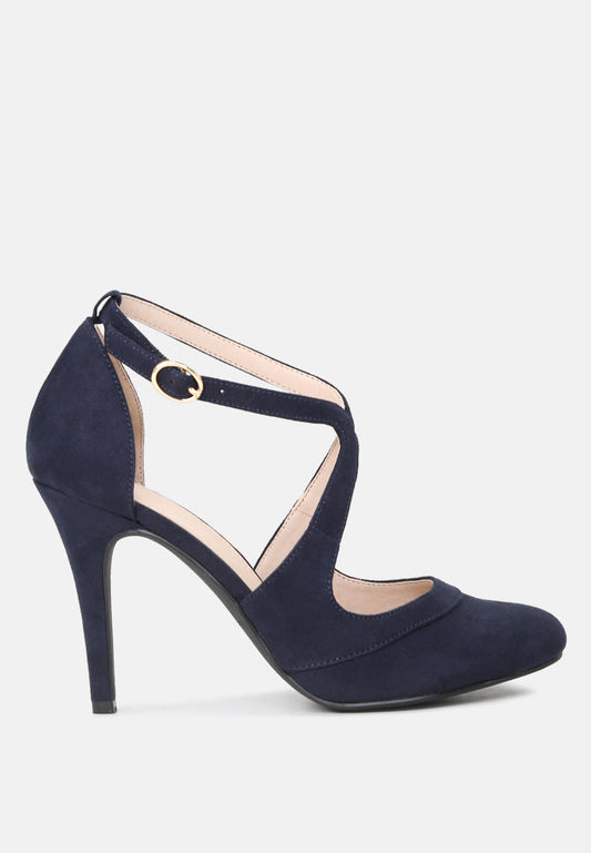 Close Toe Cross Strap Heel Sandals-0