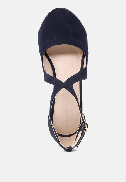 Close Toe Cross Strap Heel Sandals-3