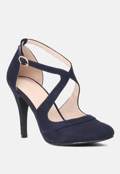 Close Toe Cross Strap Heel Sandals-1