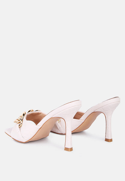 Mermaid Quilted Metallic Chain Embellished Sandals-3