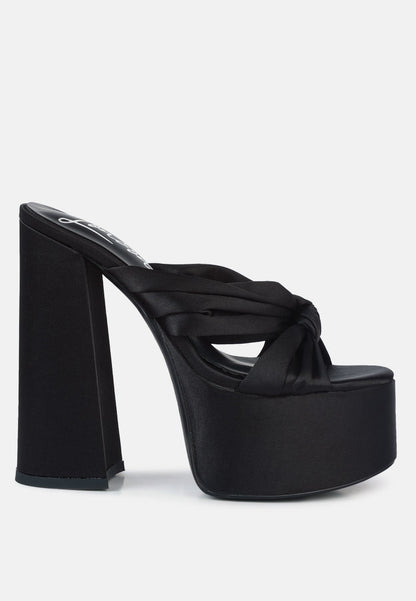 Strobing Knotted Chunky Platform Heels-6